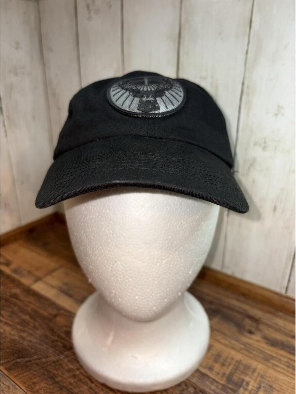 Jagermeister Black Strapback Hat Stag Deer Bottle Logo Cap Leather/Cotton